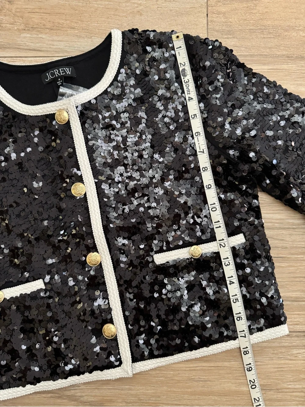 J.Crew Mariner Jersey Lady Jacket with Sequins Size Medium